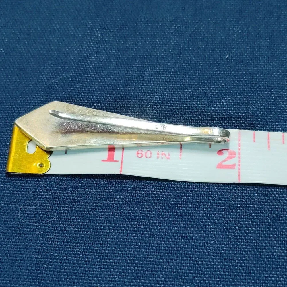 Striking Sterling Silver 925 Vintage Zuni-Style Abalone Inlay Money Tie Clip